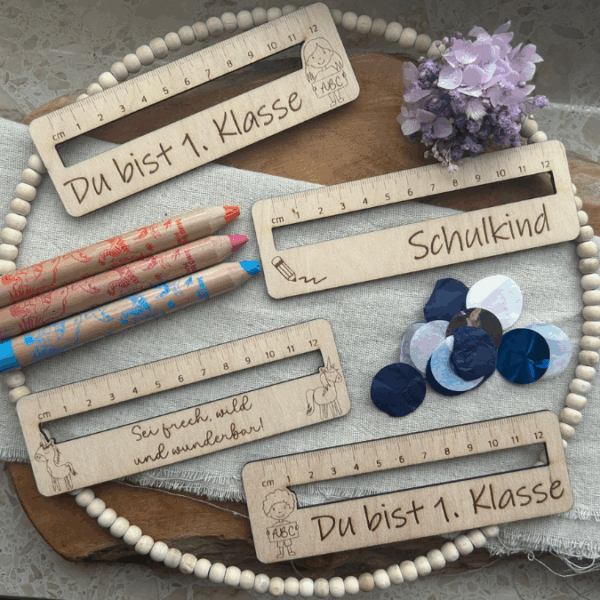 SVG Laserdatei Schulkind Einschulung Lesehilfe Lineal 10er Set personalisierbar Gescheinkidee Junge Mädchen SVG Datei – Bild 8