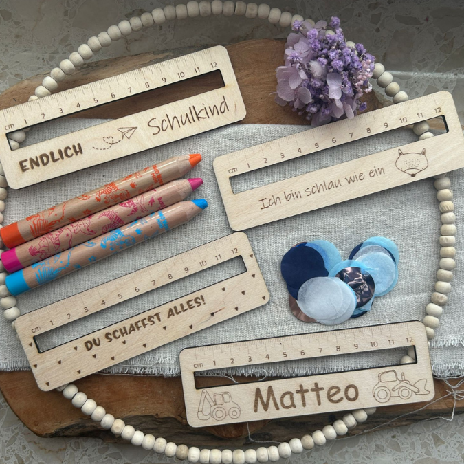 SVG Laserdatei Schulkind Einschulung Lesehilfe Lineal 10er Set personalisierbar Gescheinkidee Junge Mädchen SVG Datei – Bild 9