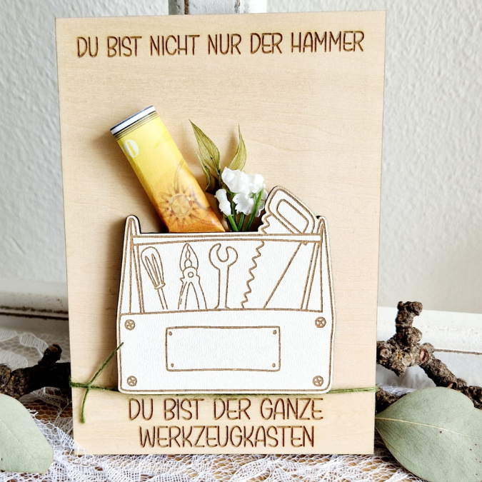 SVG Datei Karten für Gutscheine oder Geld Werkzeug Männer Geschenkidee für Papa Vatertag Opa Mann SVG Laserdatei Laserfile Lasercut Männergeschenk Mann Vater – Bild 9