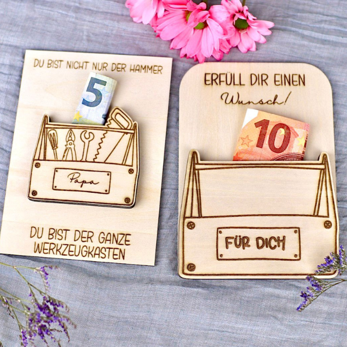 SVG Datei Karten für Gutscheine oder Geld Werkzeug Männer Geschenkidee für Papa Vatertag Opa Mann SVG Laserdatei Laserfile Lasercut Männergeschenk Mann Vater – Bild 10