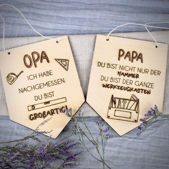 SVG Datei Wimpel Werkzeug Männer Geschenkidee für Papa Vatertag Opa Mann SVG Laserdatei Laserfile Lasercut Männergeschenk Mann Vater – Bild 20
