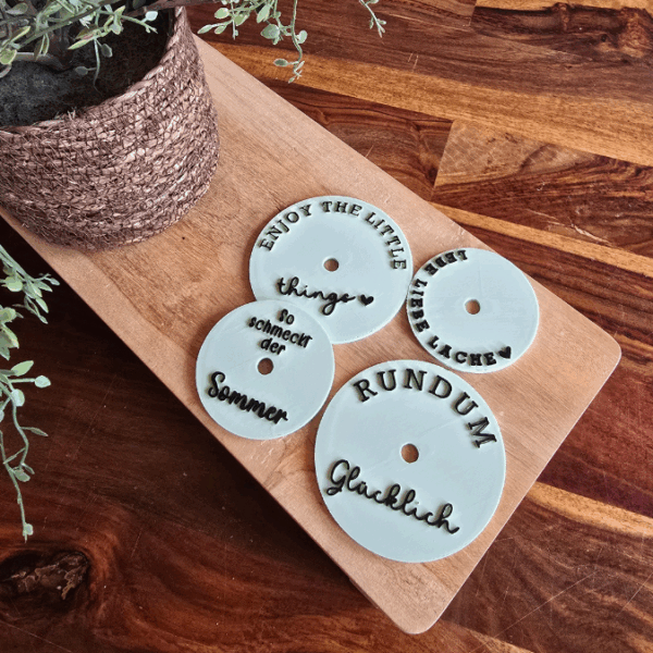 STL 3D-Druck Datei Sommer Galsabdeckung 4 Designs jeweils für dünnere und dickere Halme Gläser 3D-Datei Sommer Sonne Gute Laune cool drinks – Bild 5
