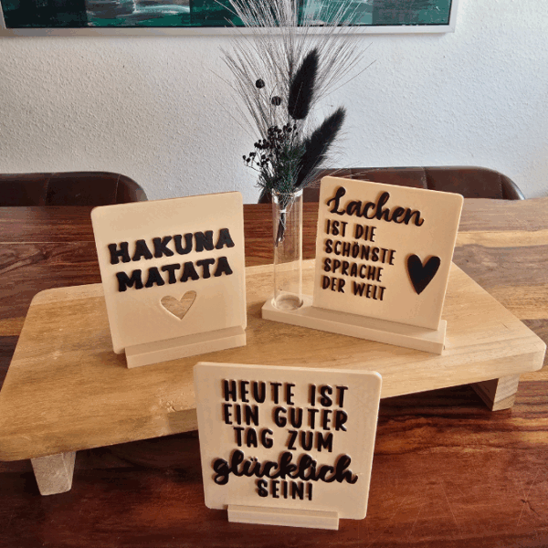STL 3D Druck Datei Statement Aufsteller positive quotes Sprüche Karten Einschieber mit 3 verschiedenen Ständern 3D-Datei – Bild 8