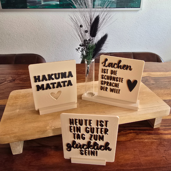 STL 3D Druck Datei Statement Aufsteller positive quotes Sprüche Karten Einschieber mit 3 verschiedenen Ständern 3D-Datei – Bild 8