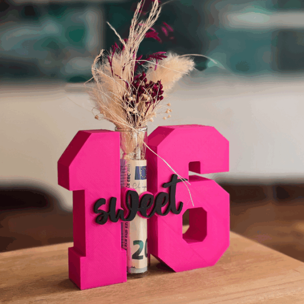 STL 3D Druck Datei Geburtstag Geburtstagszahlen für Reagenzglas Geldgeschenk Blumen 16 18 20 30 40 50 60 70 80 happy birthday 3D-Druck Datei – Bild 17