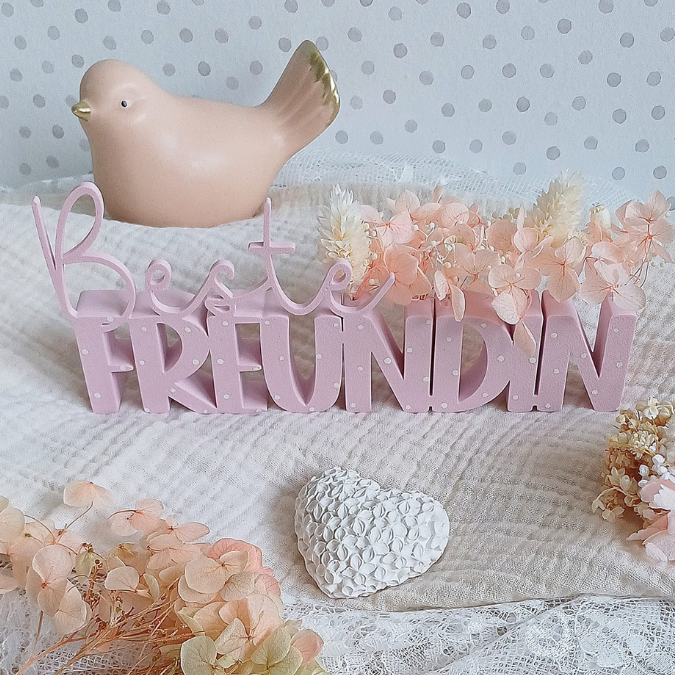 STL 3D Druck Datei Schriftzüge Beste Freundin Soul Mate Herzmensch 6er Set mit und ohne Löcher für Blumen 3D-Datei – Bild 7