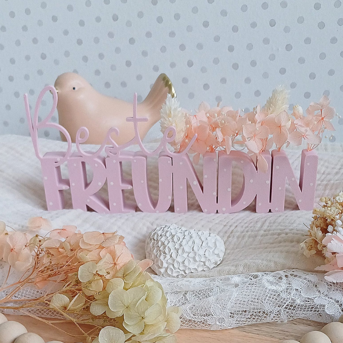 STL 3D Druck Datei Schriftzüge Beste Freundin Soul Mate Herzmensch 6er Set mit und ohne Löcher für Blumen 3D-Datei – Bild 13