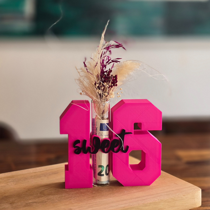 3D Druck Datei STL 16 18 20 30 40 50 60 70 80 happy birthday Geburtstag Geburtstagszahlen für Reagenzglas Geldgeschenk Blumen 3D-Druck Datei – Bild 25
