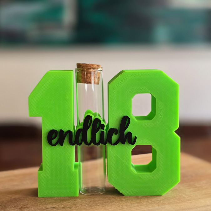 3D Druck Datei STL 16 18 20 30 40 50 60 70 80 happy birthday Geburtstag Geburtstagszahlen für Reagenzglas Geldgeschenk Blumen 3D-Druck Datei – Bild 18