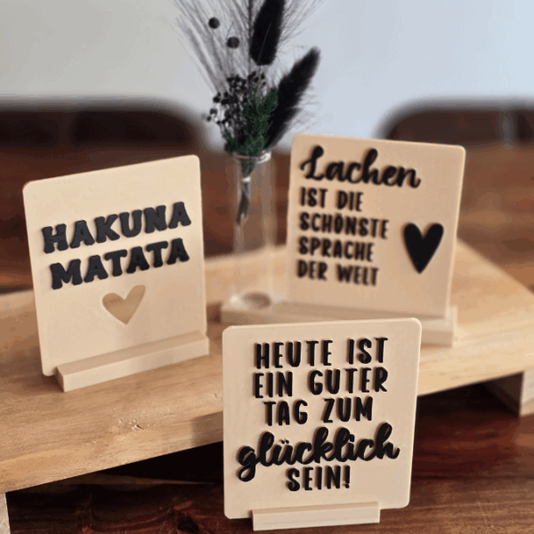 STL 3D Druck Datei Statement Aufsteller positive quotes Sprüche Karten Einschieber mit 3 verschiedenen Ständern 3D-Datei – Bild 13