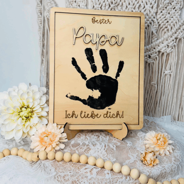 SVG Datei Bilderrahmen für Handabdruck Fußabdruck Hammer Männer Geschenkidee für Papa Vatertag Mann SVG Laserdatei Männergeschenk Mann Vater – Bild 16