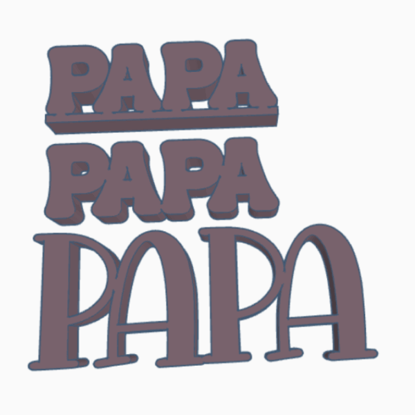 STL 3D Druck Datei 3er Set Vatertag Papa Schriftzug 3D-Datei – Bild 2