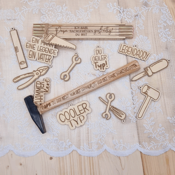 SVG Laserdatei Geschenkanhänger Männer Mann Papa Vatertag Werkzeug Etiketten Tags SVG-Datei – Bild 6