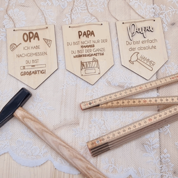 SVG Datei Wimpel Werkzeug Männer Geschenkidee für Papa Vatertag Opa Mann SVG Laserdatei Laserfile Lasercut Männergeschenk Mann Vater – Bild 12
