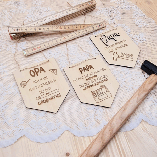 SVG Datei Wimpel Werkzeug Männer Geschenkidee für Papa Vatertag Opa Mann SVG Laserdatei Laserfile Lasercut Männergeschenk Mann Vater – Bild 13