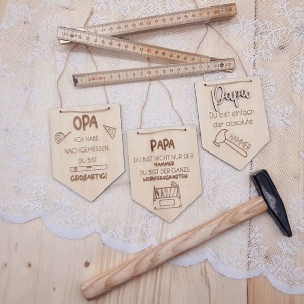 SVG Datei Wimpel Werkzeug Männer Geschenkidee für Papa Vatertag Opa Mann SVG Laserdatei Laserfile Lasercut Männergeschenk Mann Vater – Bild 14