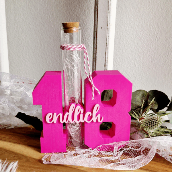 3D Druck Datei STL 16 18 20 30 40 50 60 70 80 happy birthday Geburtstag Geburtstagszahlen für Reagenzglas Geldgeschenk Blumen 3D-Druck Datei – Bild 27