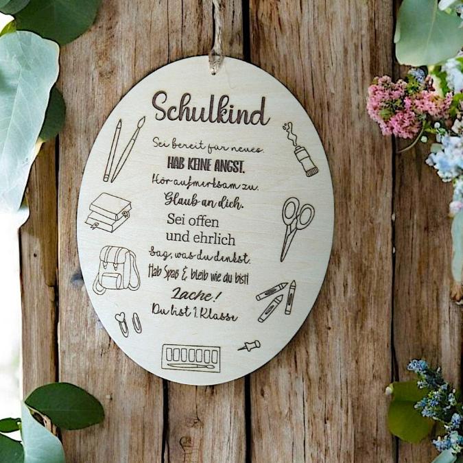 SVG Laserdatei 2er Set Holzscheibe Geschenkscheibe Schulkind Einschulung Geschenkidee Schulkind personalisierbar SVG Datei – Bild 16