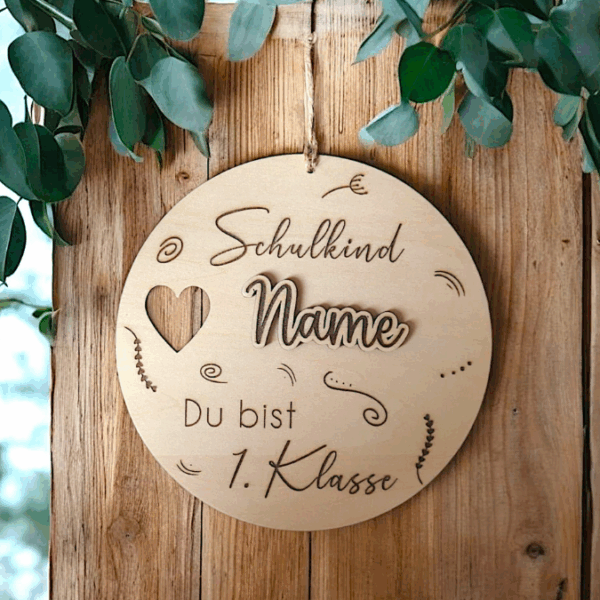 SVG Laserdatei 2er Set Holzscheibe Geschenkscheibe Schulkind Einschulung Geschenkidee Schulkind personalisierbar SVG Datei – Bild 16