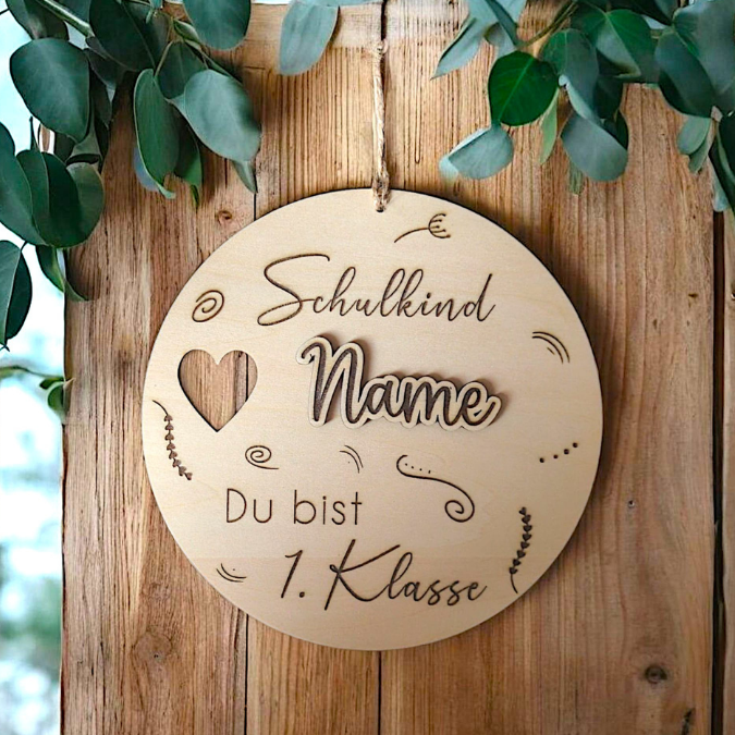 SVG Laserdatei 2er Set Holzscheibe Geschenkscheibe Schulkind Einschulung Geschenkidee Schulkind personalisierbar SVG Datei – Bild 17