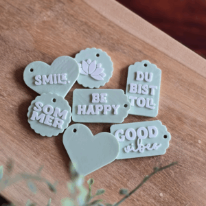 STL 3D Druck Datei Geschenkanhänger 12er Tags Anhänger Geschenkidee Mini inkl. Blankos 3D-Druck Datei