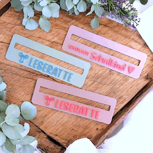STL 3D Druck Datei Lesehilfe 3er Set Einschulung Schulkind Schule Lesen inkl Blanko zum personalisieren 3D-Druck Datei – Bild 3