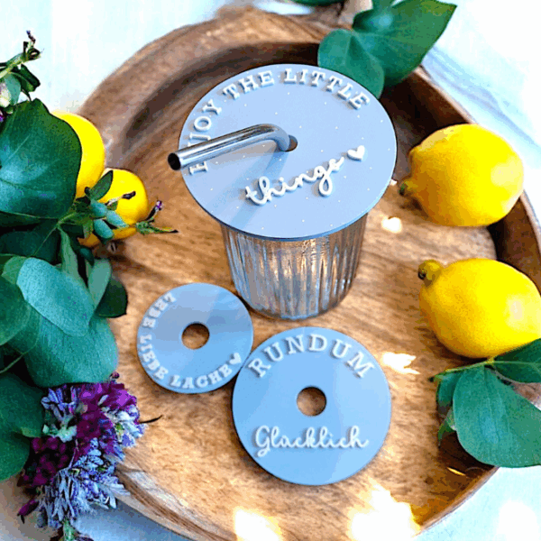 STL 3D-Druck Datei Sommer Galsabdeckung 4 Designs jeweils für dünnere und dickere Halme Gläser 3D-Datei Sommer Sonne Gute Laune cool drinks – Bild 7