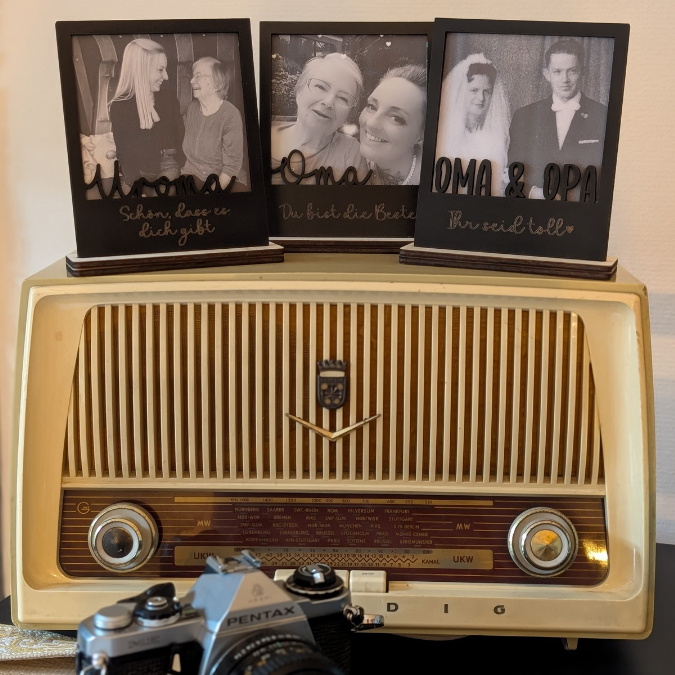SVG Laserdatei Polaroids mit Ständer für 3mm und 4mm Holz Oma Opa Uroma Uropa Muttertag Vatertag Mama Papa Familie SVG Datei – Bild 15