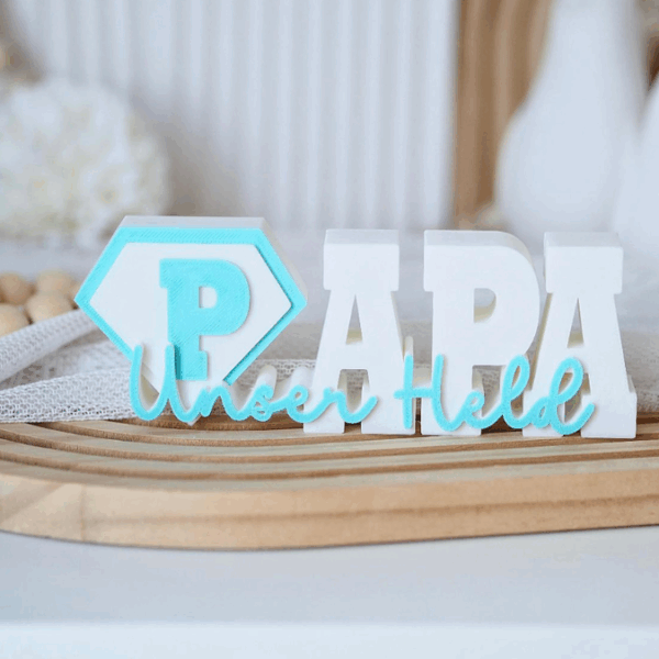 STL 3D Druck Datei 2er Set Vatertag Papa Superheld Held Schriftzug 3D-Datei – Bild 6