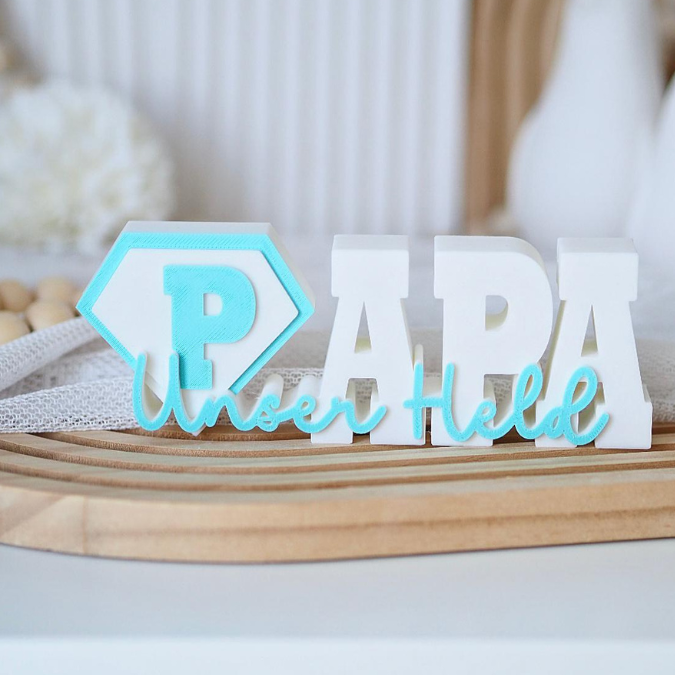 STL 3D Druck Datei 2er Set Vatertag Papa Superheld Held Schriftzug 3D-Datei – Bild 6