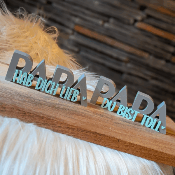 STL 3D Druck Datei 2er Set Vatertag Papa Hab dich lieb & du bist toll Schriftzug 3D-Datei