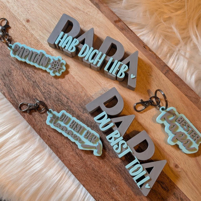 STL 3D Druck Datei 2er Set Vatertag Papa Hab dich lieb & du bist toll Schriftzug 3D-Datei – Bild 10