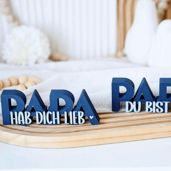 STL 3D Druck Datei 2er Set Vatertag Papa Hab dich lieb & du bist toll Schriftzug 3D-Datei – Bild 8