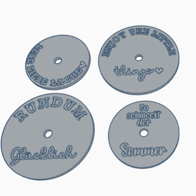 STL 3D-Druck Datei Sommer Galsabdeckung 4 Designs jeweils für dünnere und dickere Halme Gläser 3D-Datei Sommer Sonne Gute Laune cool drinks – Bild 6
