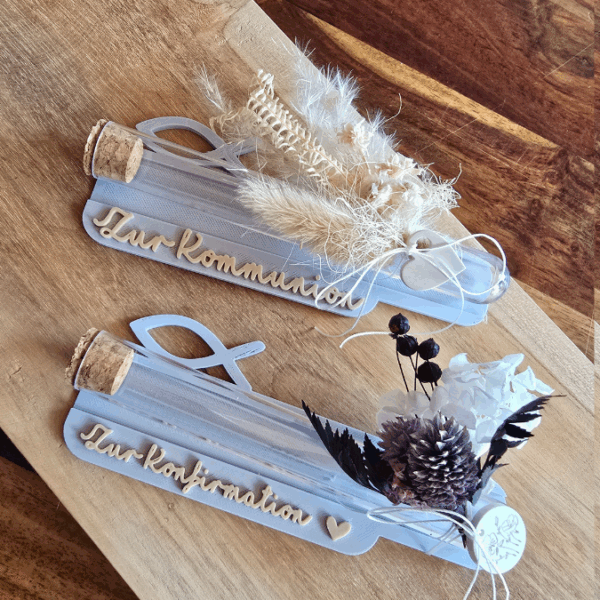 STL 3D Druck Datei 4er Set Halter für Reagenzgläser, Gutscheine oder Geld Geschenkverpackung Kirche Konfirmation Kommunion Taufe 3D-Druck Datei – Bild 4