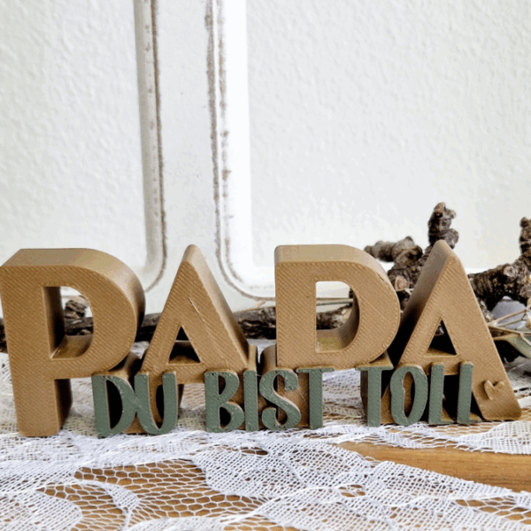 STL 3D Druck Datei 2er Set Vatertag Papa Hab dich lieb & du bist toll Schriftzug 3D-Datei – Bild 11