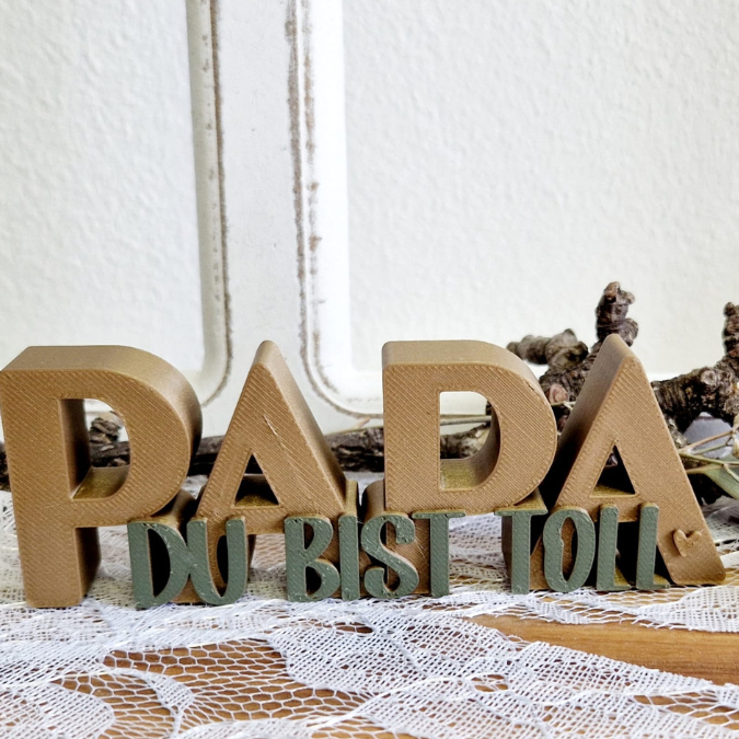 STL 3D Druck Datei 2er Set Vatertag Papa Hab dich lieb & du bist toll Schriftzug 3D-Datei – Bild 11