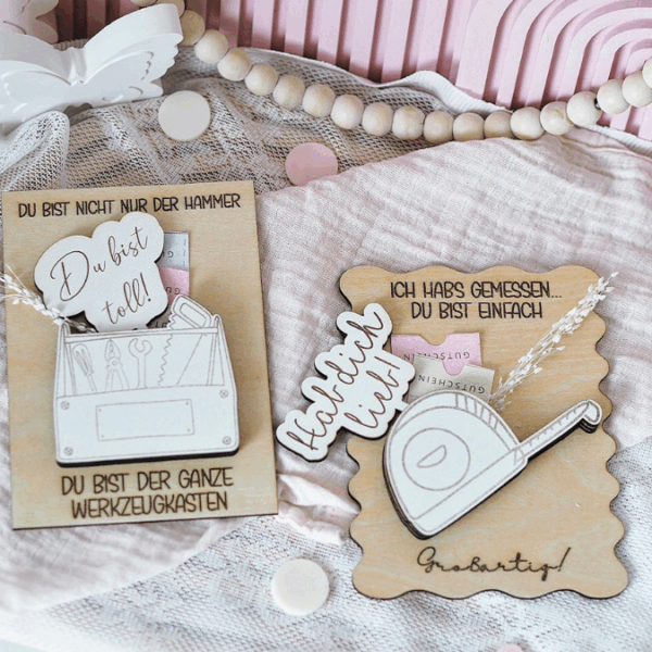 SVG Datei Karten für Gutscheine oder Geld Werkzeug Männer Geschenkidee für Papa Vatertag Opa Mann SVG Laserdatei Laserfile Lasercut Männergeschenk Mann Vater – Bild 19