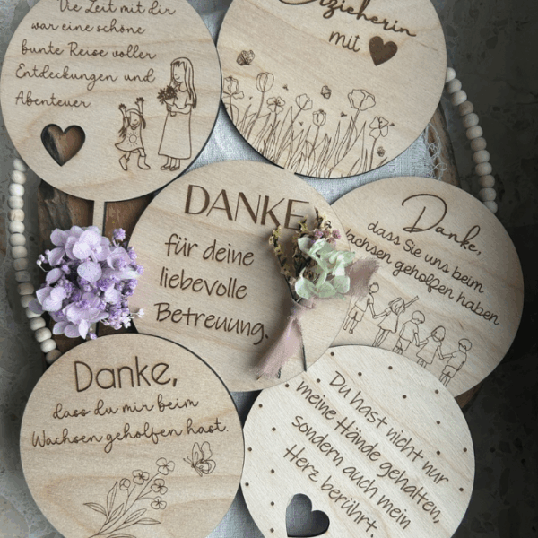 SVG Laser Datei Pflanzenstecker 9er Set Kindergartenabscheid Geschenk Erzieherin Kita KiGa SVG Datei – Bild 3