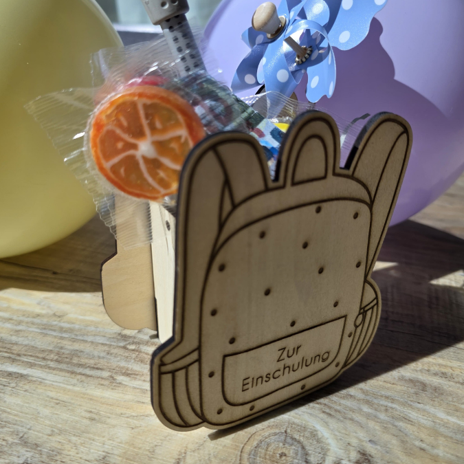 SVG Laserdatei Schulkind Einschulung Rucksack Schulranzen zum befüllen Gescheinkidee Junge Mädchen 3mm und 4mm SVG Datei – Bild 7