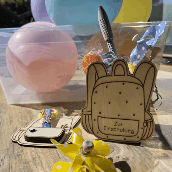 SVG Laserdatei Schulkind Einschulung Rucksack Schulranzen zum befüllen Gescheinkidee Junge Mädchen 3mm und 4mm SVG Datei – Bild 8
