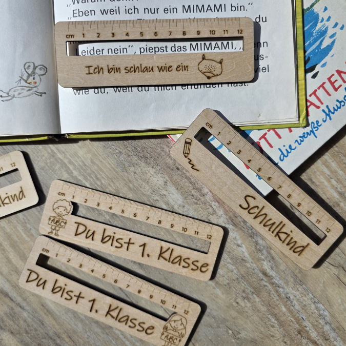 SVG Laserdatei Schulkind Einschulung Lesehilfe Lineal 10er Set personalisierbar Gescheinkidee Junge Mädchen SVG Datei – Bild 10
