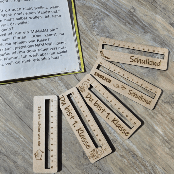SVG Laserdatei Schulkind Einschulung Lesehilfe Lineal 10er Set personalisierbar Gescheinkidee Junge Mädchen SVG Datei – Bild 11