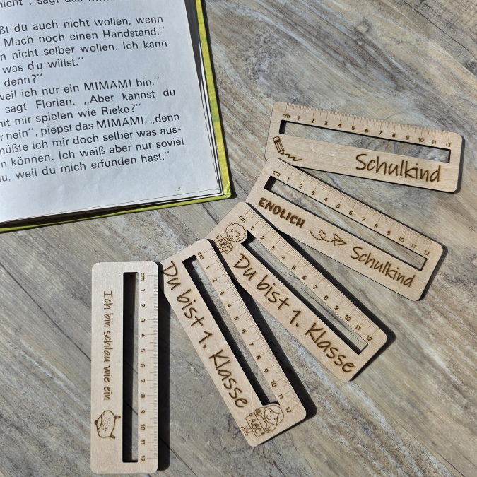 SVG Laserdatei Schulkind Einschulung Lesehilfe Lineal 10er Set personalisierbar Gescheinkidee Junge Mädchen SVG Datei – Bild 11