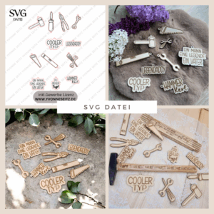 SVG Laserdatei Geschenkanhänger Männer Mann Papa Vatertag Werkzeug Etiketten Tags SVG-Datei