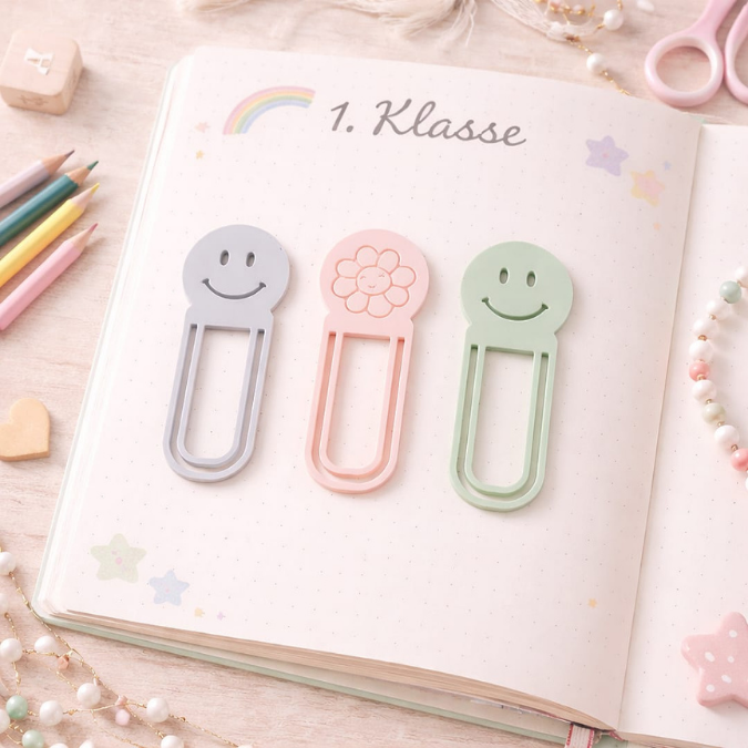 STL 3D Druck Datei Lesezeichen 4er Set Geschenkidee für Kinder Schulkind Einschulung 3D-Druck Datei – Bild 5