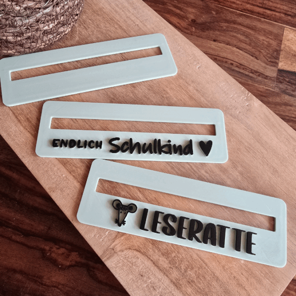 STL 3D Druck Datei Lesehilfe 3er Set Einschulung Schulkind Schule Lesen inkl Blanko zum personalisieren 3D-Druck Datei – Bild 5