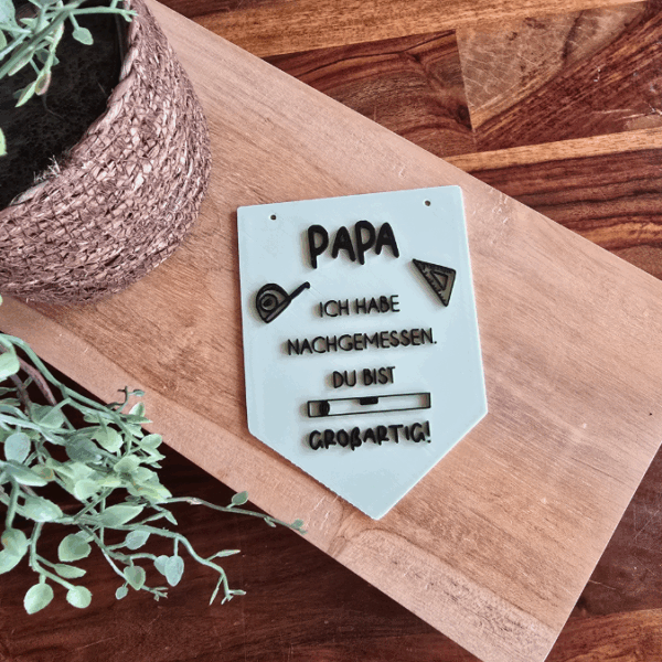 STL 3D Druck Datei 2er Set Wimpel Vatertag Papa Opa Geschenkidee Männer Werkzeug 3D-Datei – Bild 5