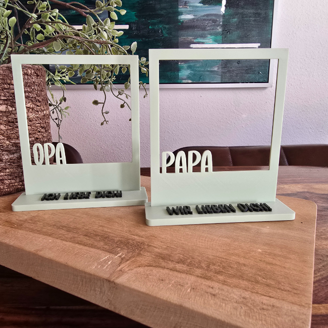STL 3D Druck Datei Retrorahmen Vintage Bilderrahmen Vatertag Papa Opa Geschenkidee Männer 3D-Datei