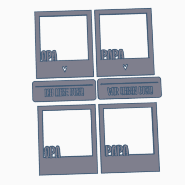 STL 3D Druck Datei Polaroids Bilderrahmen Vatertag Papa Opa Geschenkidee Männer 3D-Datei – Bild 2